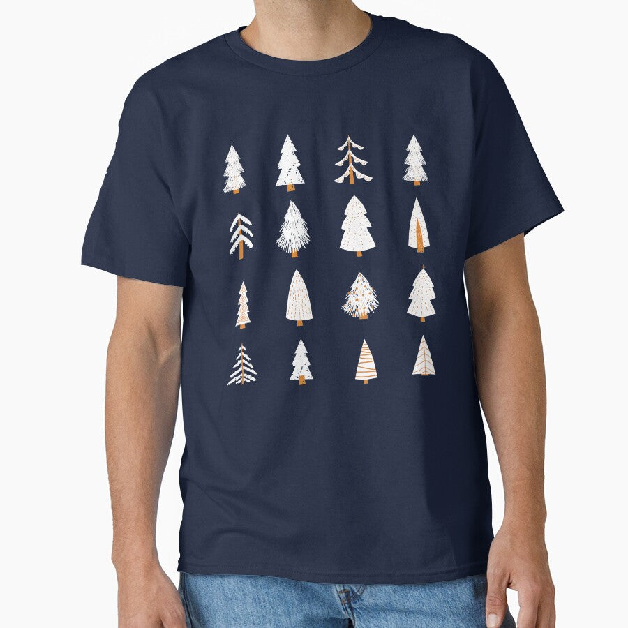 Christmas Tree Snow Covered White Christmas Holiday Bauble Forest Woodland Abstract Pine Fir T-Shirt Sweater... (Image 1)