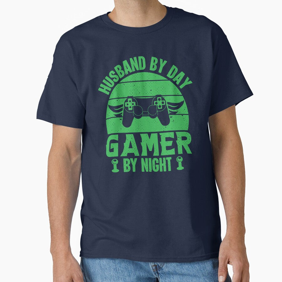 Night Gaming Hubby: Gamer Husband Controller Geek Gift by Shop Deebo T-Shirts, Hoodie, Sweatshirt | BlankRebels.com (Image 1)