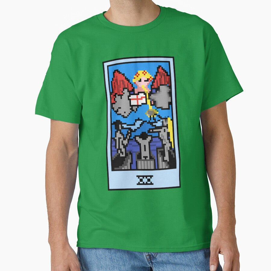 Wait, is this pixel art tarot? Green - Major Arcana 'Judgement' (Design for T-shirt, stickers and other... (Image 1)