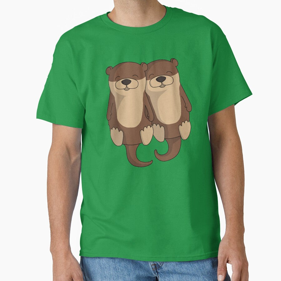 Otters Holding Hands by Ren Andrews T-Shirts, Hoodie, Sweatshirt | BlankRebels.com (Image 1)
