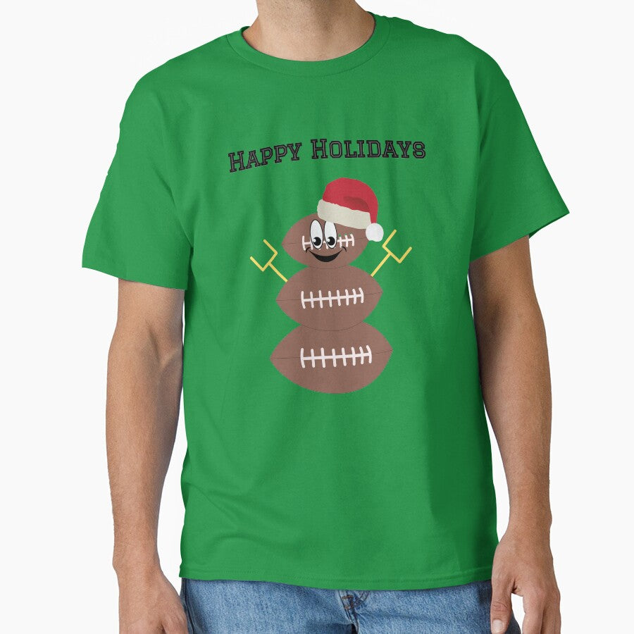 Football Santa Snowman Happy Holidays by cmd-art T-Shirts, Hoodie, Sweatshirt | BlankRebels.com (Image 1)