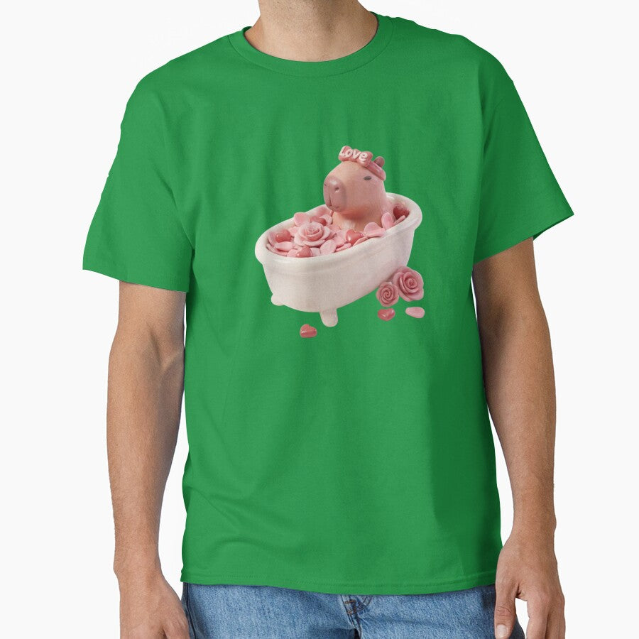 Cute Capybara in Heart Bath by kunsuriyapaisan Paranee T-Shirts, Hoodie, Sweatshirt | BlankRebels.com (Image 1)