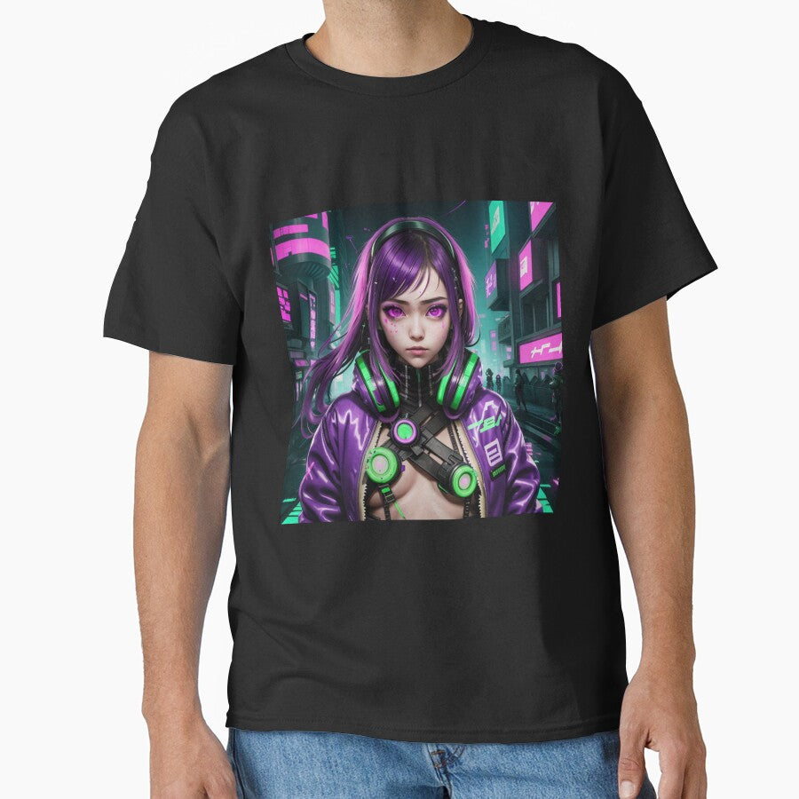 Cyberpunk Anime Girl 3 by Cyberpunk Neo T-Shirts, Hoodie, Sweatshirt | BlankRebels.com (Image 1)