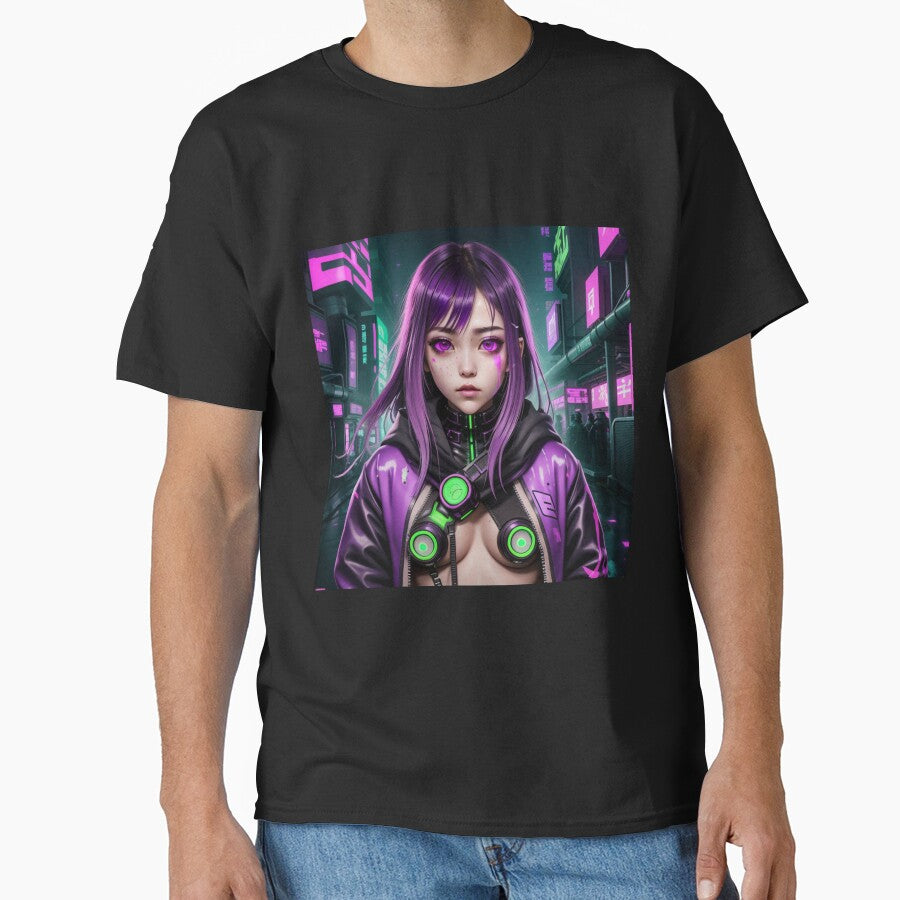 Cyberpunk Anime Girl 5 by Cyberpunk Neo T-Shirts, Hoodie, Sweatshirt | BlankRebels.com (Image 1)