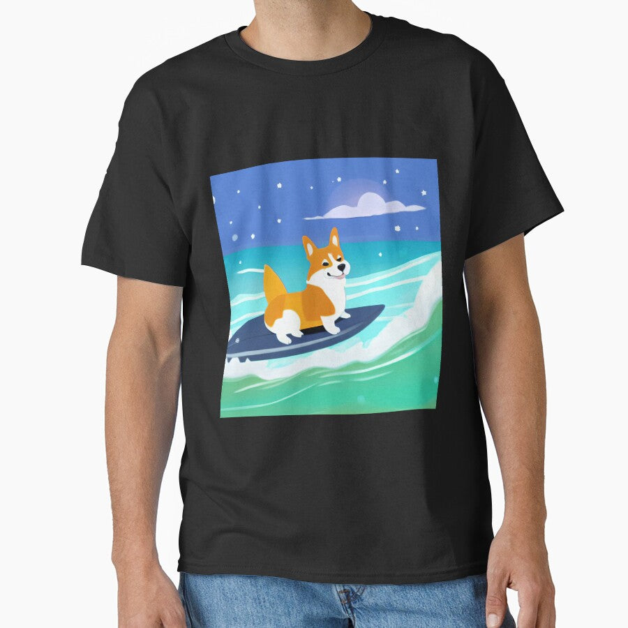 Surfing Corgi Dog by nicecorgi T-Shirts, Hoodie, Sweatshirt | BlankRebels.com (Image 1)