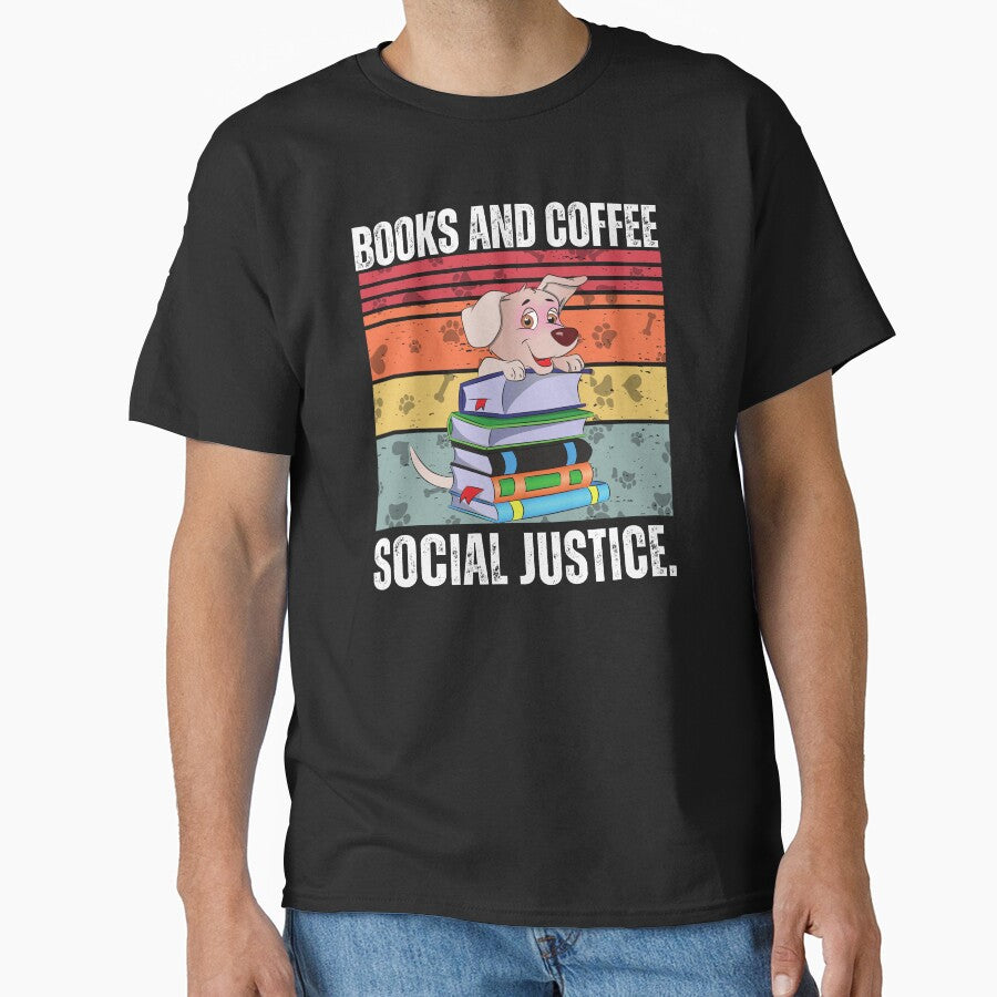 Copy of Books, Coffee, Dogs And Social Justice Vintage by yeodesign  ⭐⭐⭐⭐⭐ T-Shirts, Hoodie, Sweatshirt (Image 1)