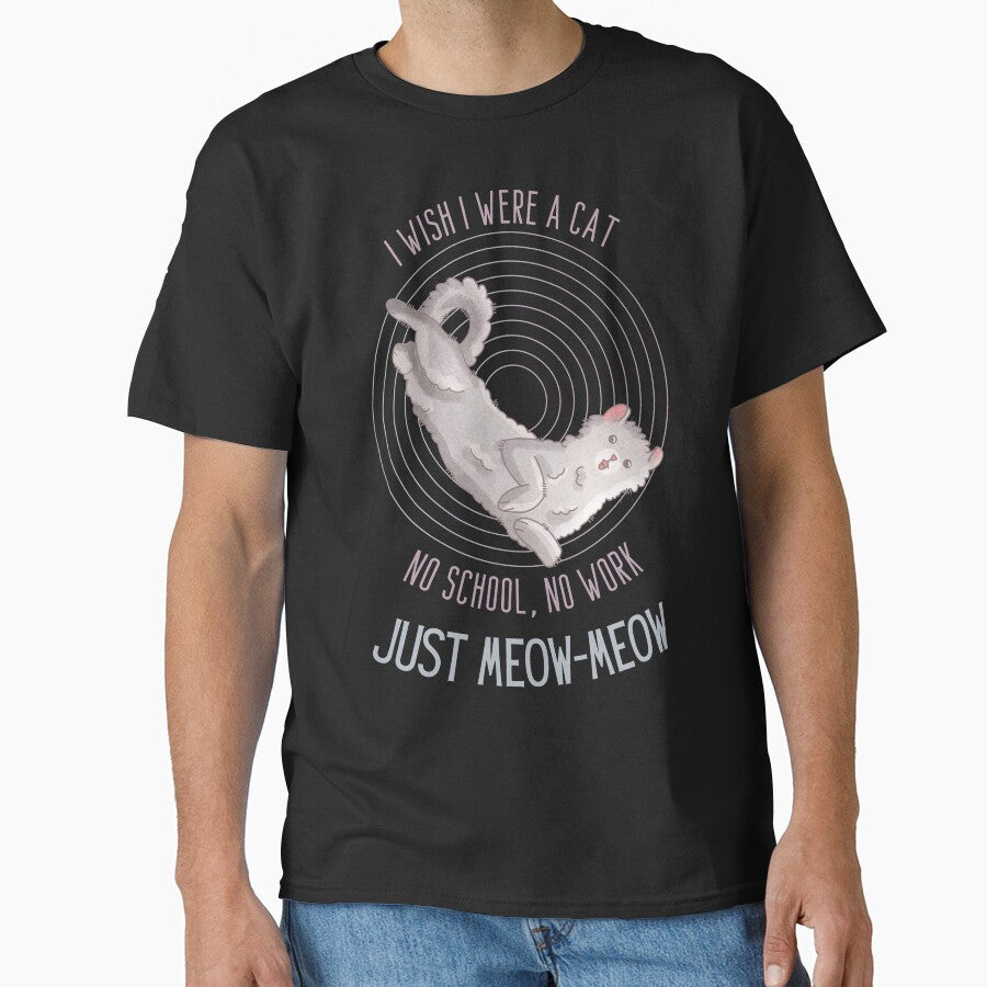 I wish I were a Cat - American Curl - Cat lovers design by FelineEmporium T-Shirts, Hoodie, Sweatshirt (Image 1)