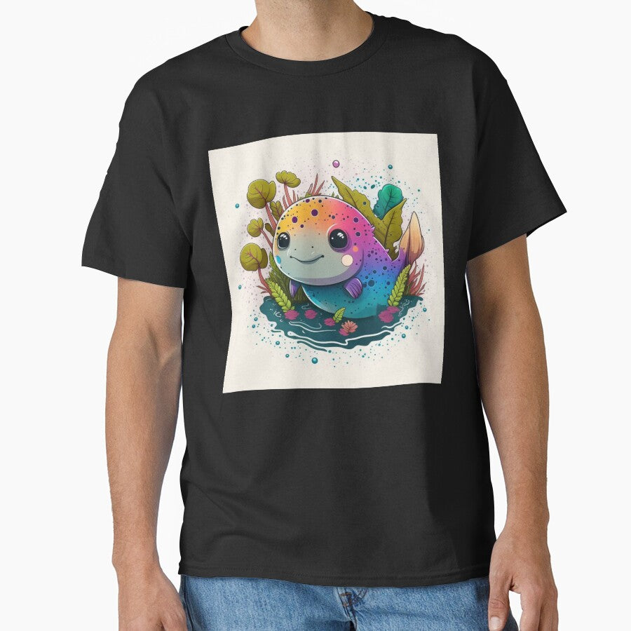 Cute Axolotl Colorful axolotl art by wildlifezen T-Shirts, Hoodie, Sweatshirt | BlankRebels.com (Image 1)