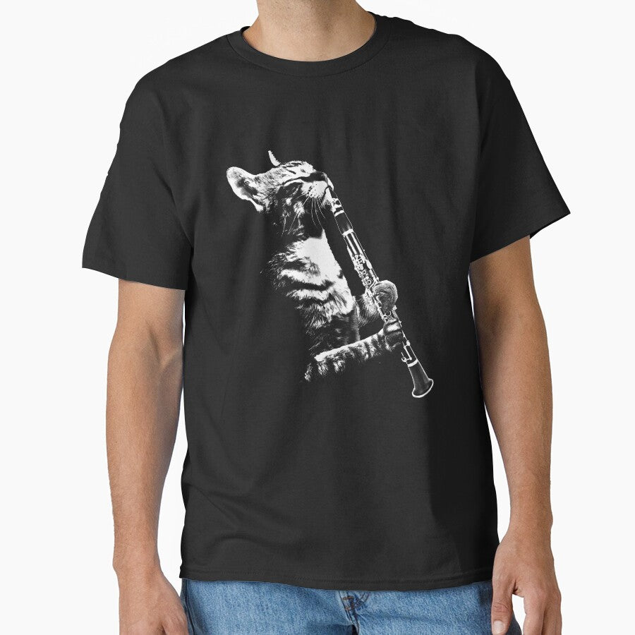 Cat Playing Clarinet Clarinetist Cat Musician by wowwowmeow