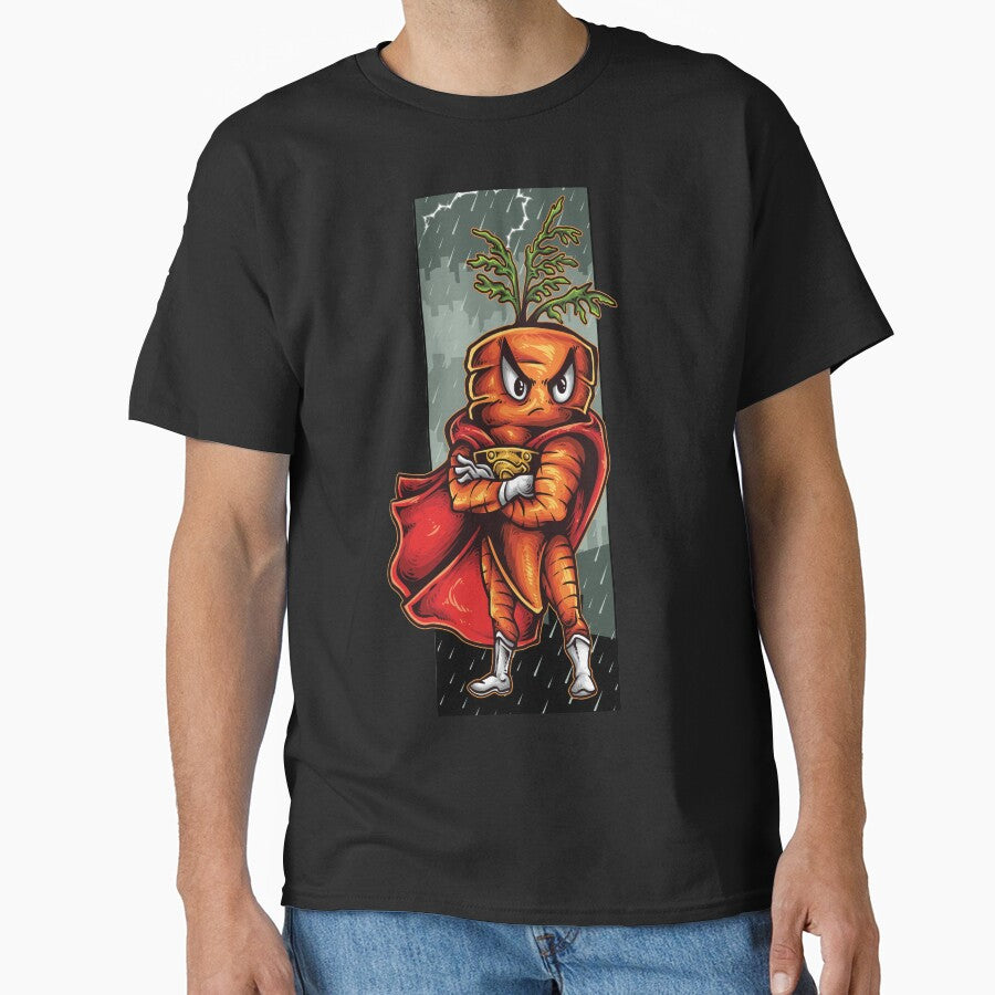 Fun Superhero Strong Carrot Rain Scenery Foodie by ProjectX23 T-Shirts, Hoodie, Sweatshirt | BlankRebels.com (Image 1)