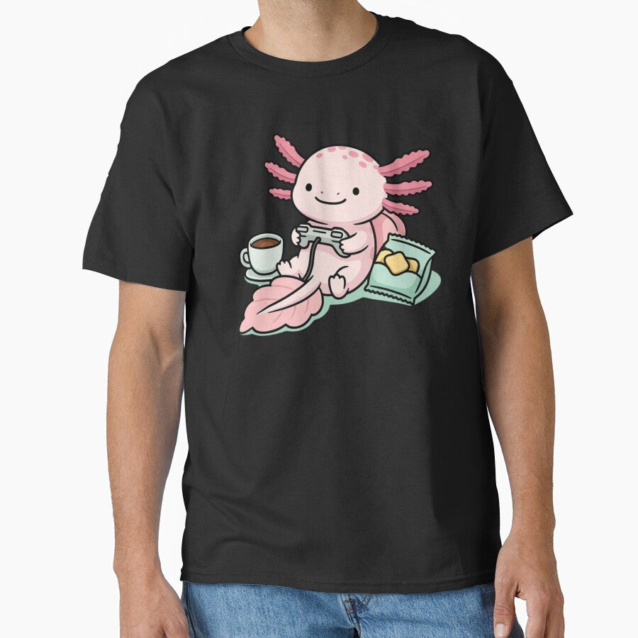 Cute Axolotl Gaming Aesthetic – Kawaii Gamer Art by GrumpySableye T-Shirts, Hoodie, Sweatshirt | BlankRebels.com (Image 1)