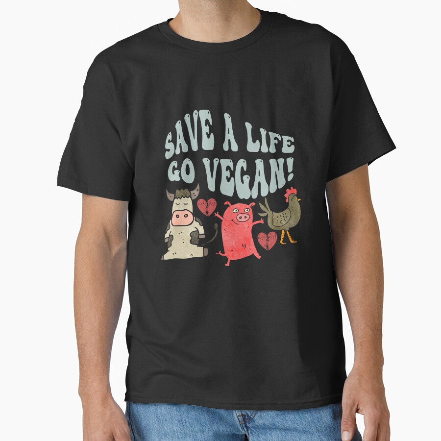 Save a life - go vegan by EvergreenWhimsy T-Shirts, Hoodie, Sweatshirt | BlankRebels.com (Image 1)
