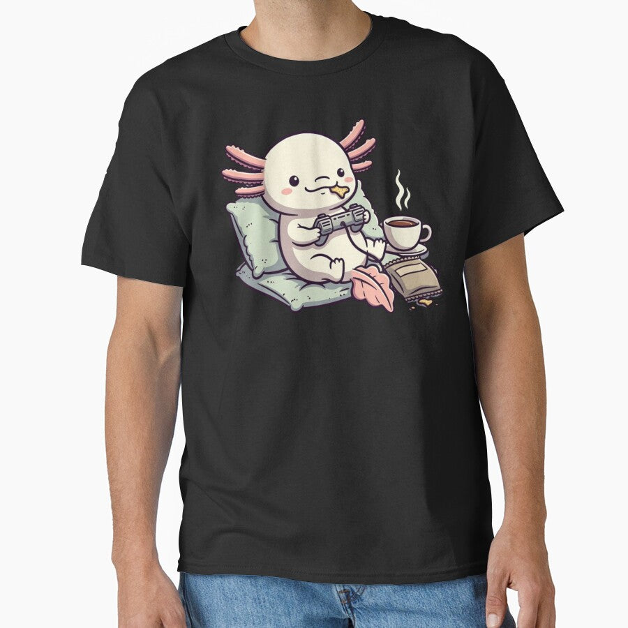 Cute Axolotl Gamer Life – Cozy Video Game Vibes by GrumpySableye T-Shirts, Hoodie, Sweatshirt | BlankRebels.com (Image 1)
