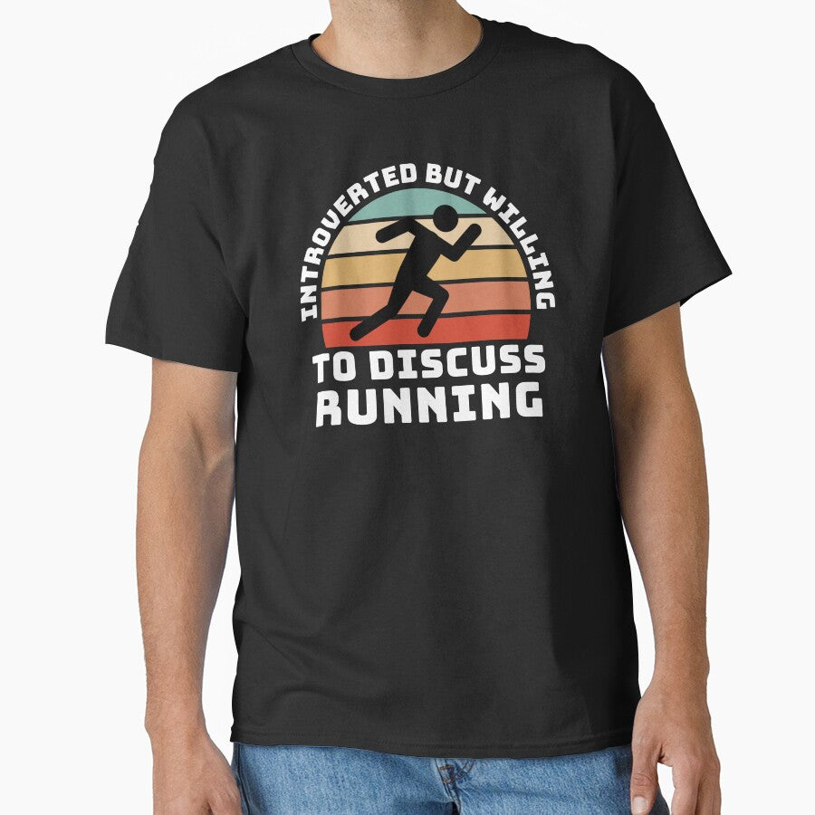 Running sports Quote , Introverted But Willing To Discuss Running  , this is a great gift for who loves running... (Image 1)