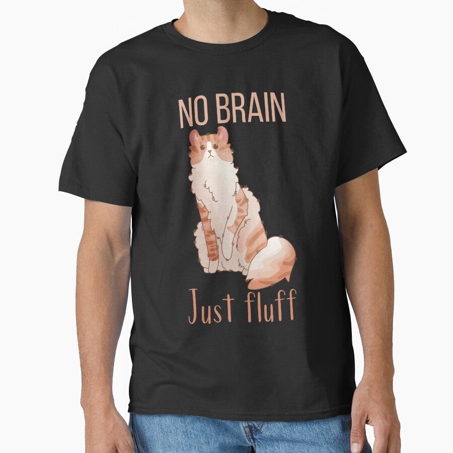 No brain, just fluff - Red Bicolor American Curl - Cat lovers Gifts by FelineEmporium T-Shirts, Hoodie, Sweatshirt (Image 1)