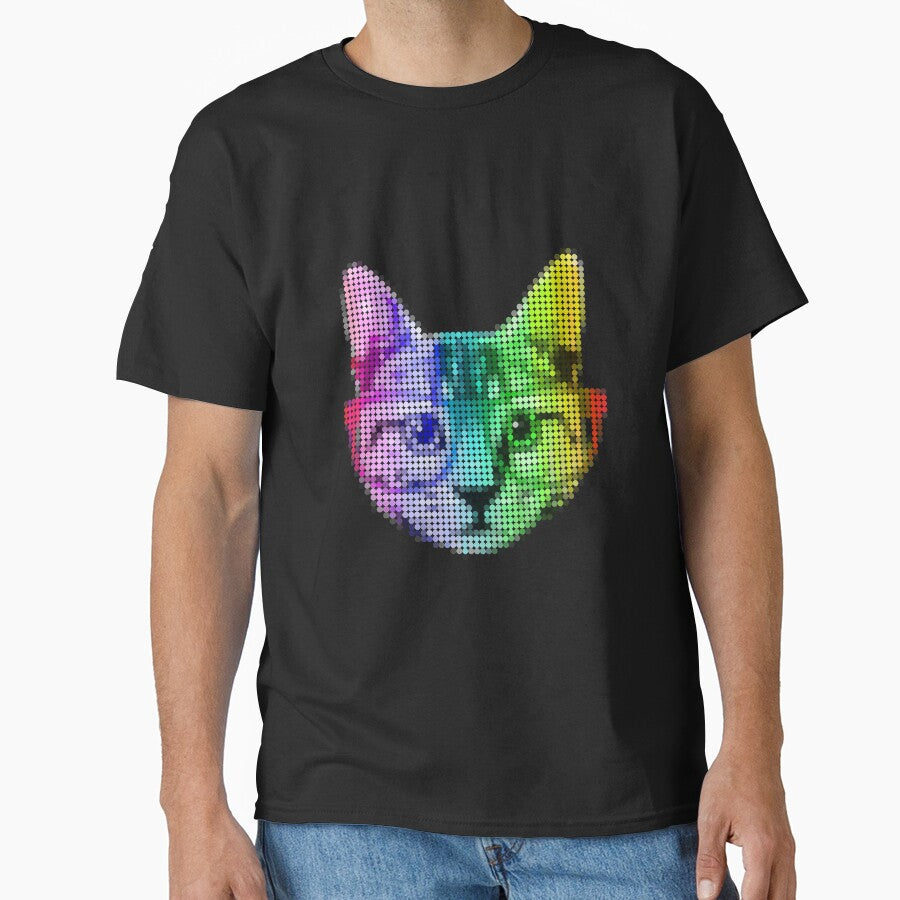 Rainbow Pop Art Cat with Glasses by ROBOTFACE T-Shirts Hoodie, Sweatshirt | BlankRebels.com (Image 1)