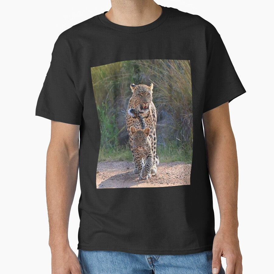 Leopard And Cub | African Wildlife by Artisnaps T-Shirts, Hoodie, Sweatshirt | BlankRebels.com (Image 1)