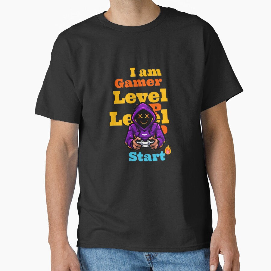 Cool Neon Gamer Hoodie Character - I Am Gamer Level Up by PhantomArtStore