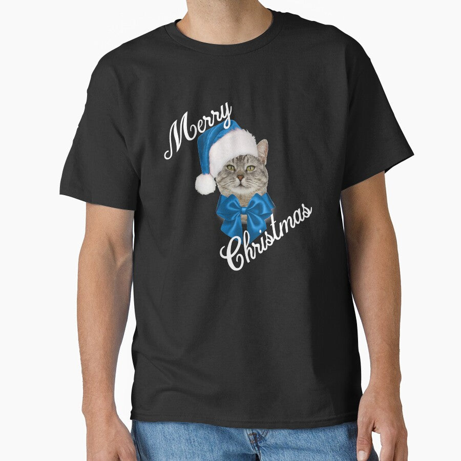 Holiday Cat Santa Blue by wilsonellis T-Shirts, Hoodie, Sweatshirt | BlankRebels.com (Image 1)