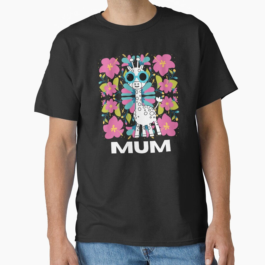 Cute Mum with sunglasses and flowers - Best Mom Mama Mother - Mothers Day -  Giraffe Mom by The Red Nox... (Image 1)