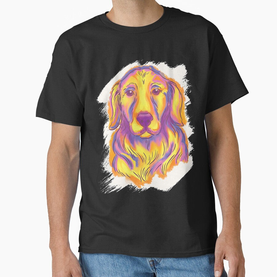 Colorful Golden Retriever Dog Illustration by NiceStore095 T-Shirts, Hoodie, Sweatshirt | BlankRebels.com (Image 1)
