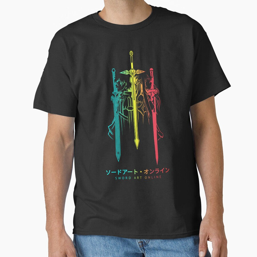 Vibrant Sword Silhouette Design by floverglowstudio T-Shirts, Hoodie, Sweatshirt | BlankRebels.com (Image 1)