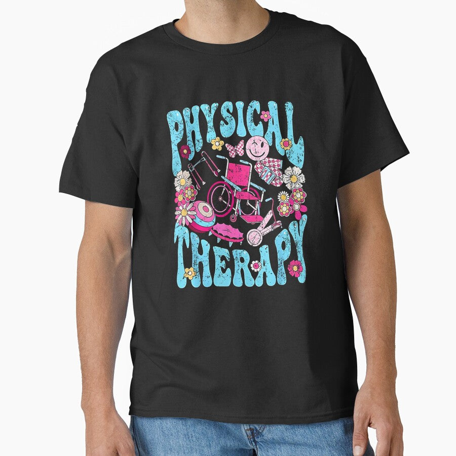 Physical Therapy Retro Vintage Physio Therapist by MerchDeviant T-Shirts, Hoodie, Sweatshirt | BlankRebels.com (Image 1)
