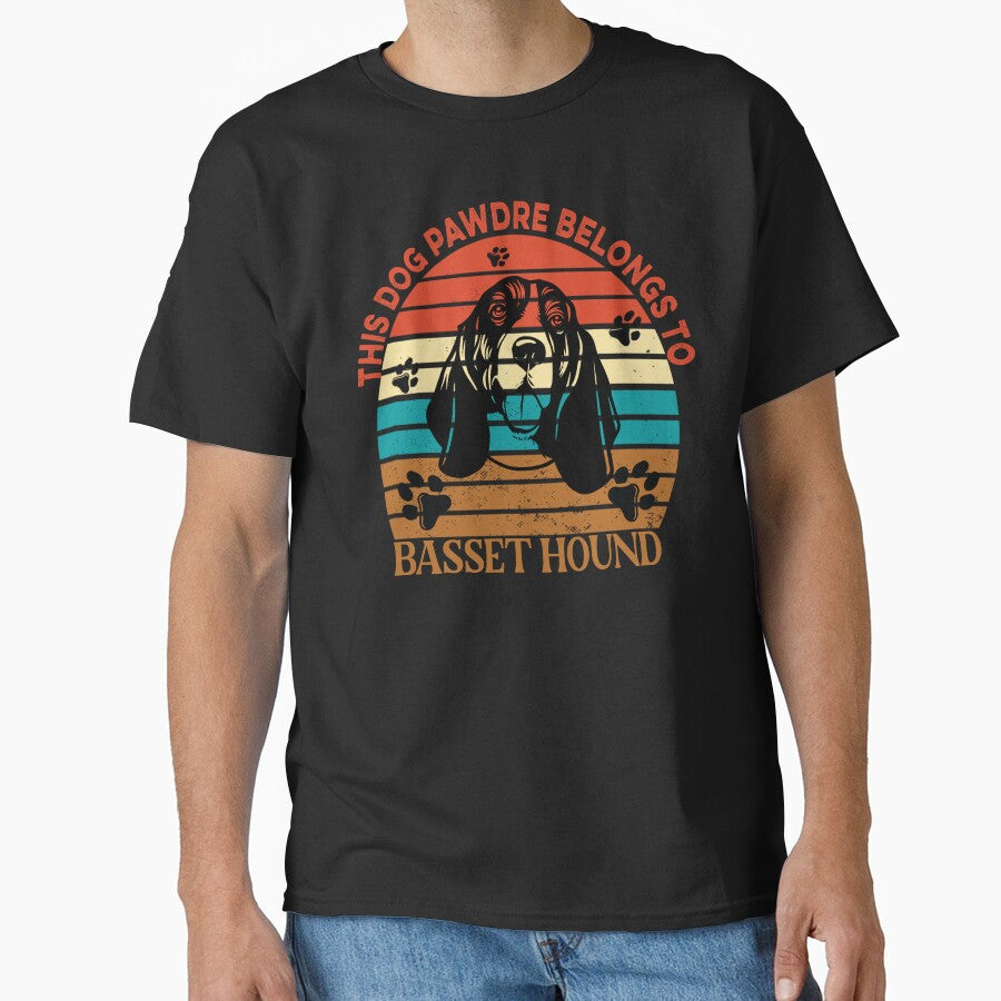 Dog Pawdre Dad Basset Hound Owner Vintage by Cuddlythopia T-Shirts, Hoodie, Sweatshirt | BlankRebels.com (Image 1)