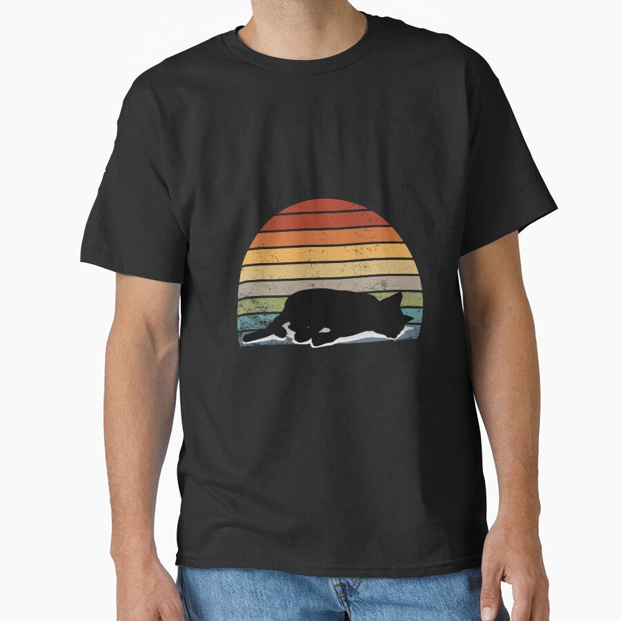 lazy Cat Retro Vintage gift for cat lovers mom and dad by zakibenj T-Shirts, Hoodie, Sweatshirt | BlankRebels.com (Image 1)