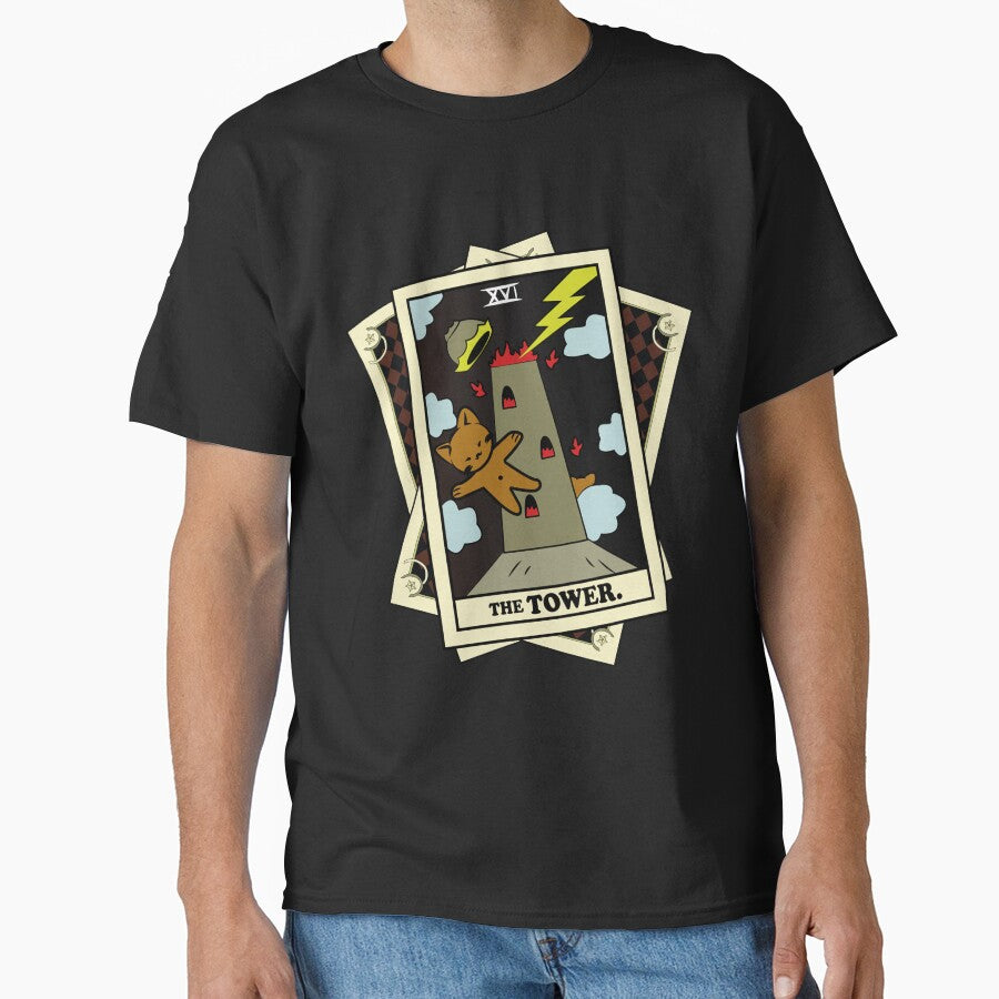 TAROT CARDS DECK | THE TOWER. | FORTUNE CAT by FalconLifeStore T-Shirts, Hoodie, Sweatshirt | BlankRebels.com (Image 1)