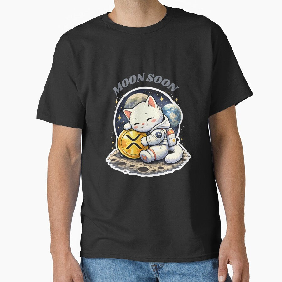 Moon Soon XRP Cat Astronaut – Cute Crypto Kitty HODL Moon Mission Design by LintonGriffin T-Shirts, Hoodie,... (Image 1)