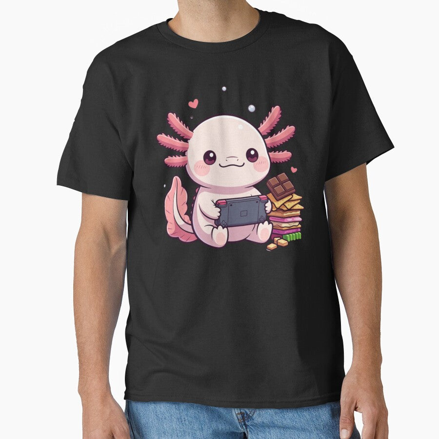 Cute Gamer Axolotl – Funny Video Game by GrumpySableye T-Shirts, Hoodie, Sweatshirt | BlankRebels.com (Image 1)