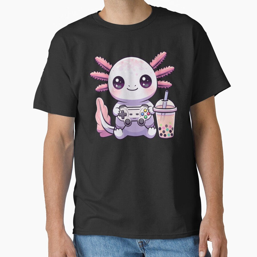 Kawaii Axolotl Gaming Art – Cute Gamer Aesthetic by GrumpySableye T-Shirts, Hoodie, Sweatshirt | BlankRebels.com (Image 1)