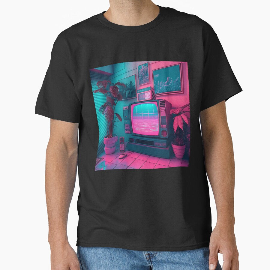 A Chill Vaporwave Room by AI Dream Journal T-Shirts, Hoodie, Sweatshirt | BlankRebels.com (Image 1)