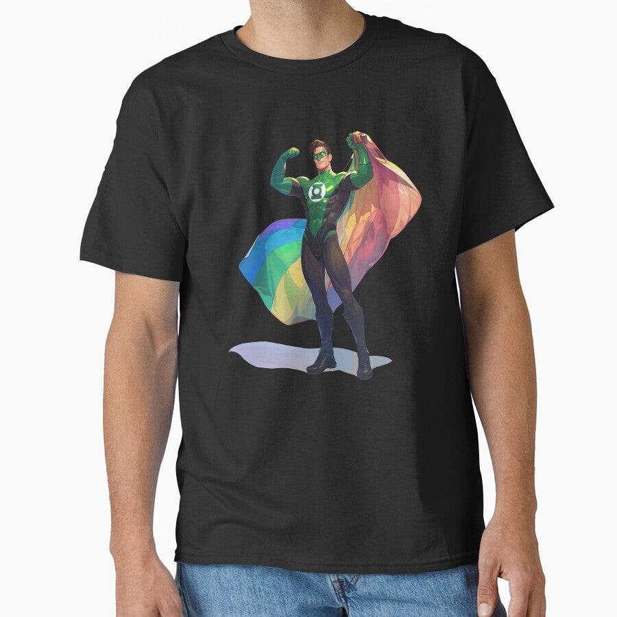 Pride Superhero with Rainbow Flag Powerful Design by Camera Crew T-Shirts, Hoodie, Sweatshirt | BlankRebels.com (Image 1)