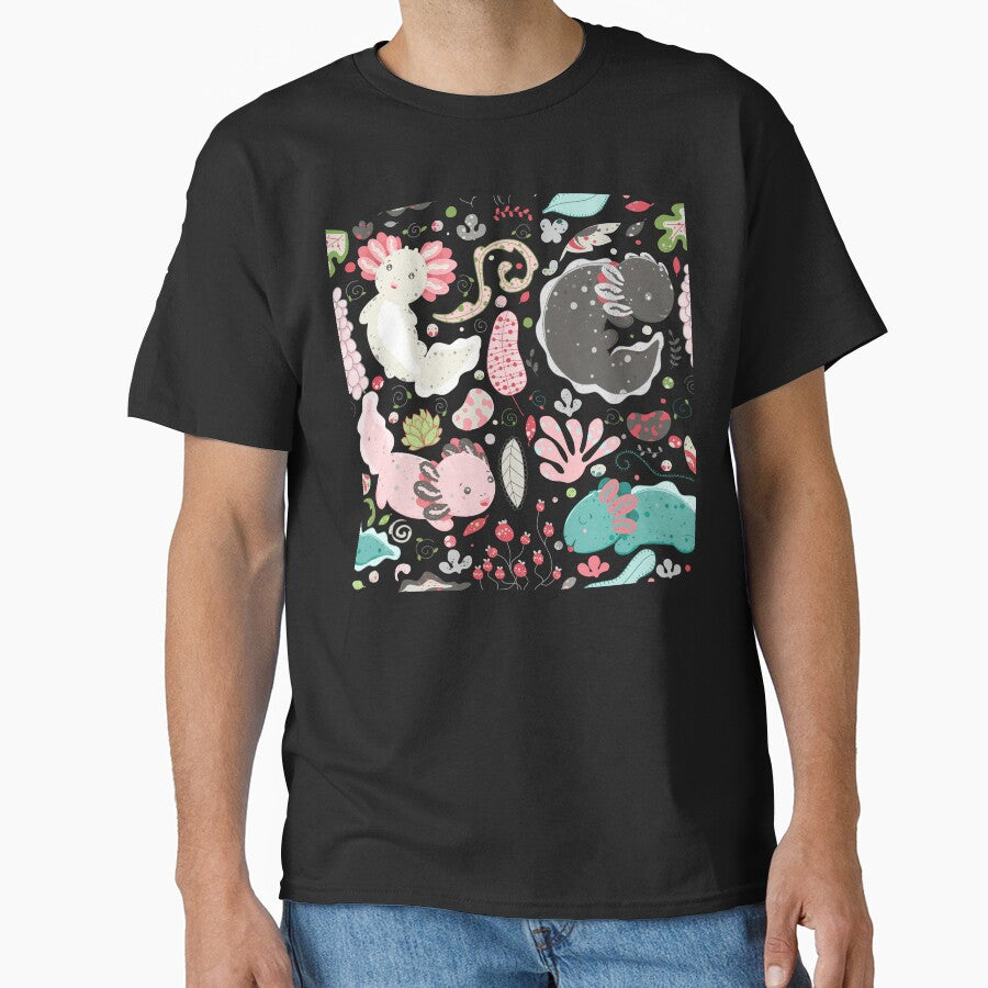 Cute Axolotl Pattern by wildlifezen T-Shirts, Hoodie, Sweatshirt | BlankRebels.com (Image 1)