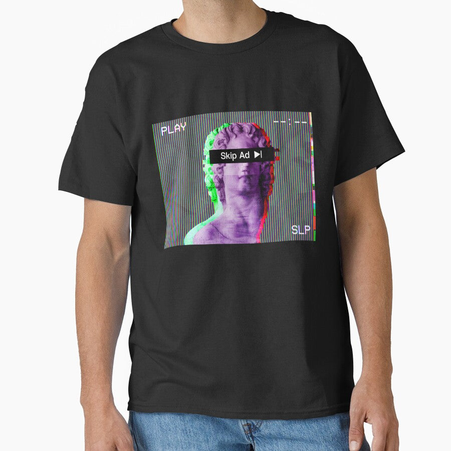 Aesthetic Vaporwave Statue Skip Ad Online Advertising Meme graphic by D-C-Designs T-Shirts, Hoodie, Sweatshirt (Image 1)