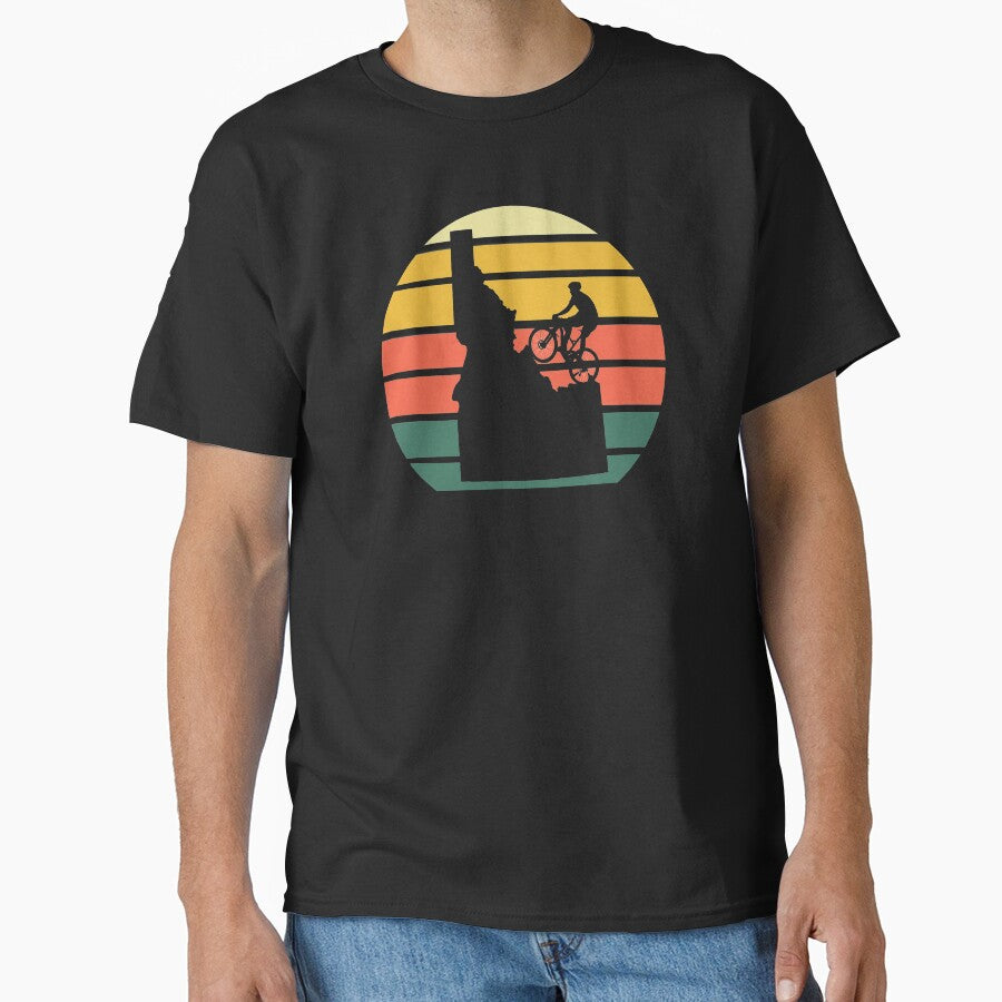 Vintage Sunset Retro Wilderness Map Idaho Mountain Biking by AlaskaCC T-Shirts, Hoodie, Sweatshirt (Image 1)