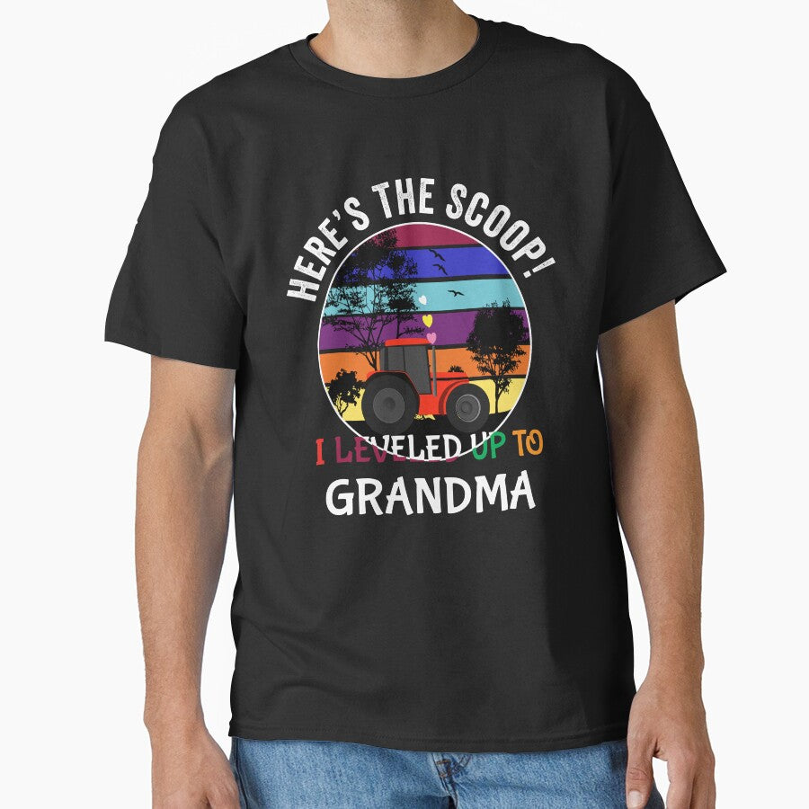 Here’s the scoop! I leveled up to grandma! by TJHstudio T-Shirts, Hoodie, Sweatshirt | BlankRebels.com (Image 1)