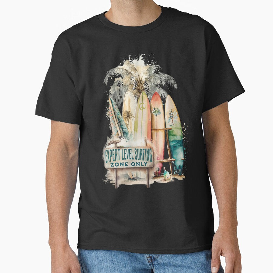 Vintage Classic Retro Surfing, Expert Surfing Zone Only by OceanIconic