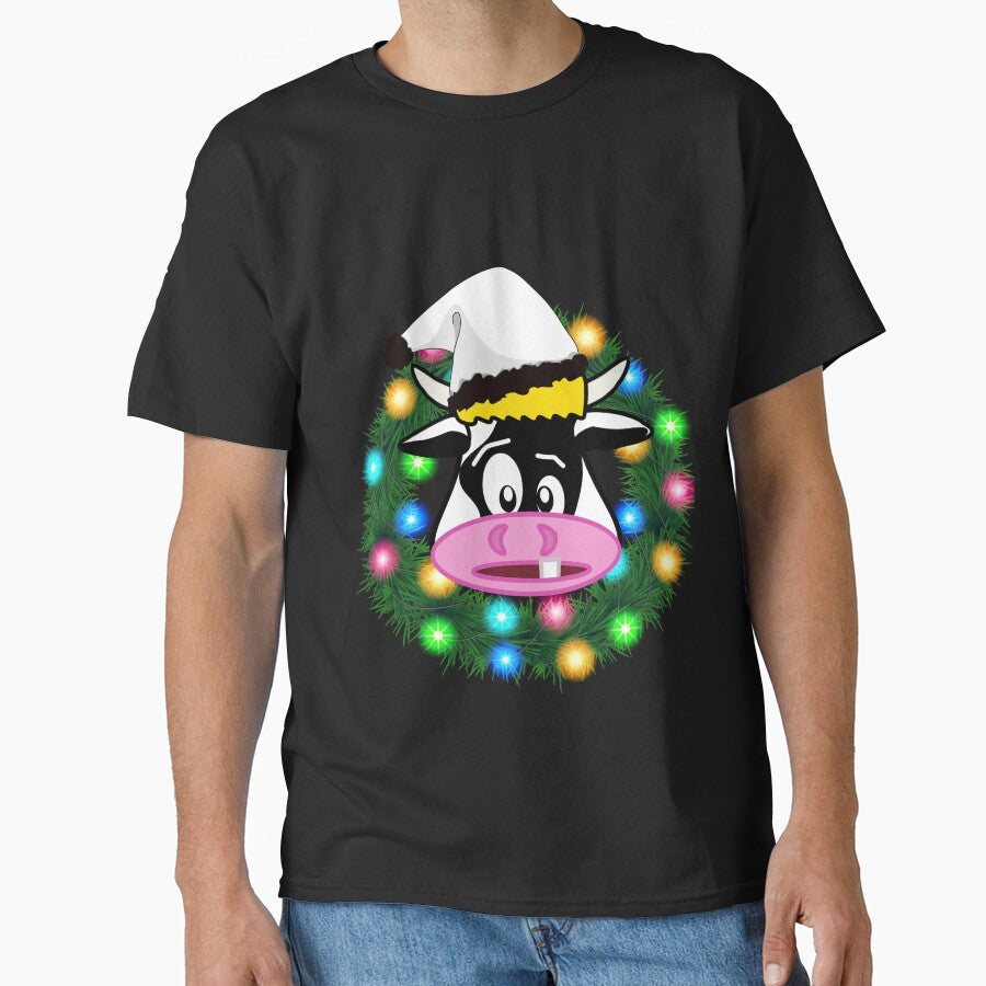 christmas T-shirt funny cow for christmas T-shirt classique by chaousari98 ⭐️⭐️⭐️⭐️⭐️ Hoodie, Sweatshirt (Image 1)