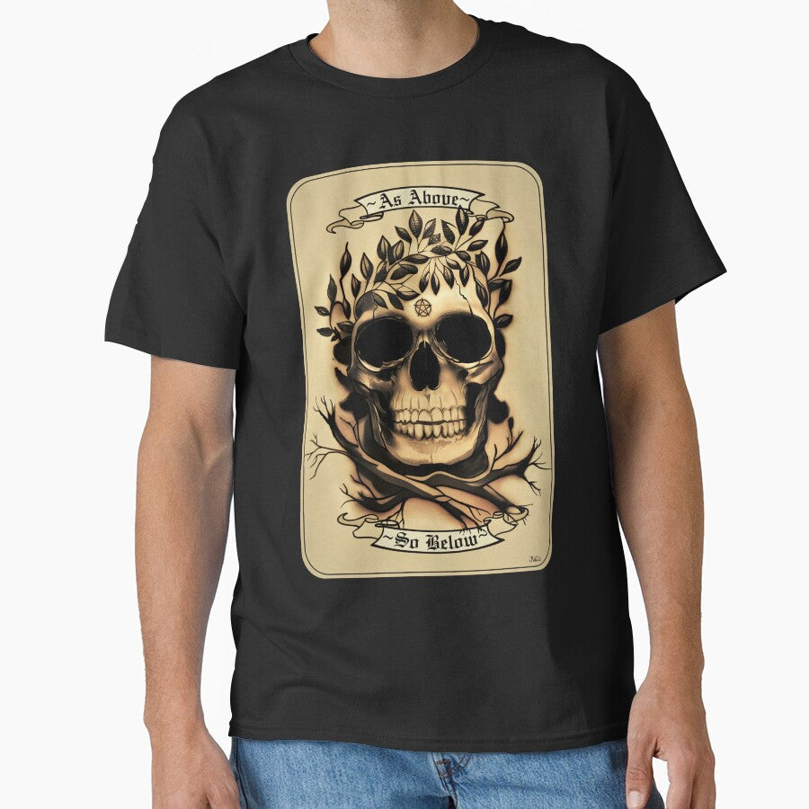 As Above Skull Tattoo by RaucousCorvusUK T-Shirts, Hoodie, Sweatshirt | BlankRebels.com (Image 1)