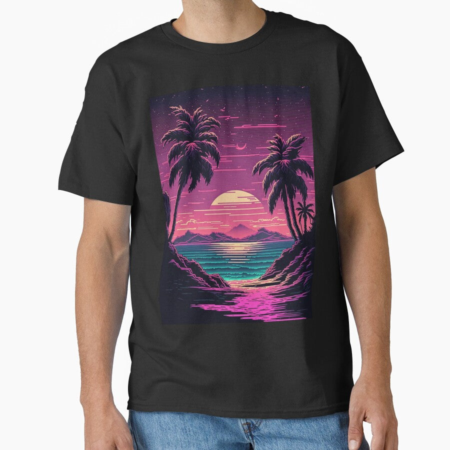 80s Vaporwave Beach by RESToRAPTOR T-Shirts, Hoodie, Sweatshirt | BlankRebels.com (Image 1)