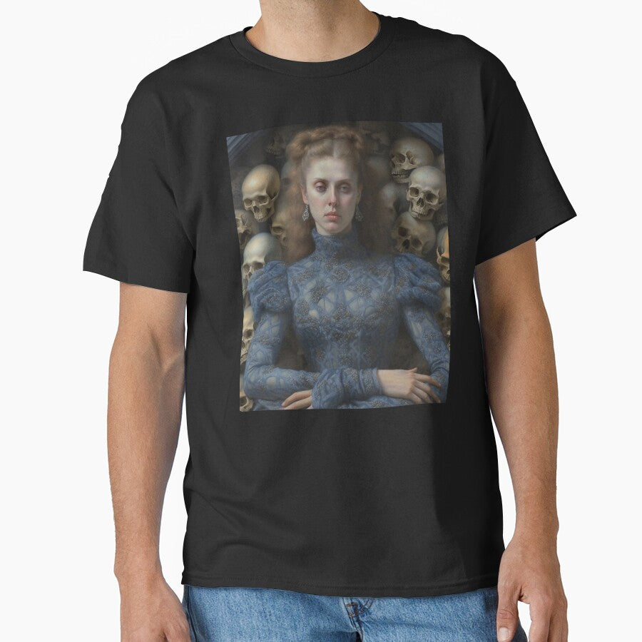 Dark Academia Skull Girl Painting, Dark Cottagecore Gothic Victorian girl by Kink Collective T-Shirts, Hoodie,... (Image 1)