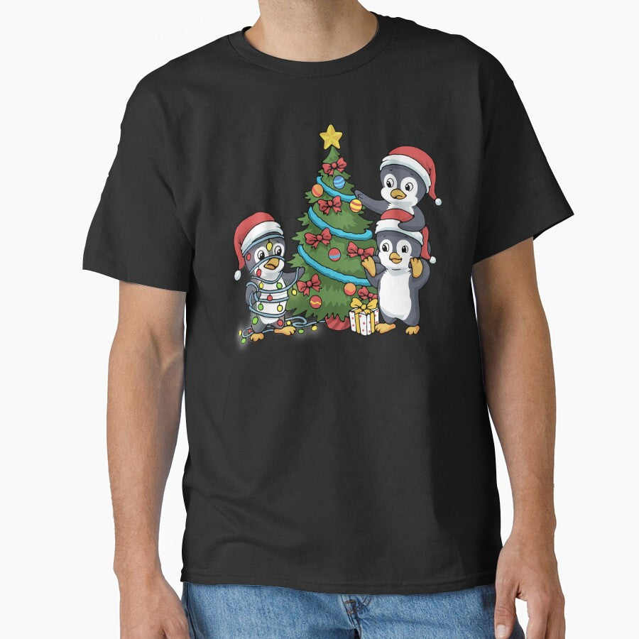 Christmas Penguin Gift Kids Christmas Tree Presents Penguin by DSWShirts T-Shirts, Hoodie, Sweatshirt (Image 1)