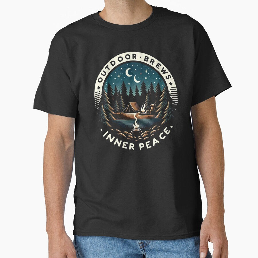 Outdoor Brews Inner Peace Coffee Camping Coffee Camping T-Shirts, Hoodie, Sweatshirt