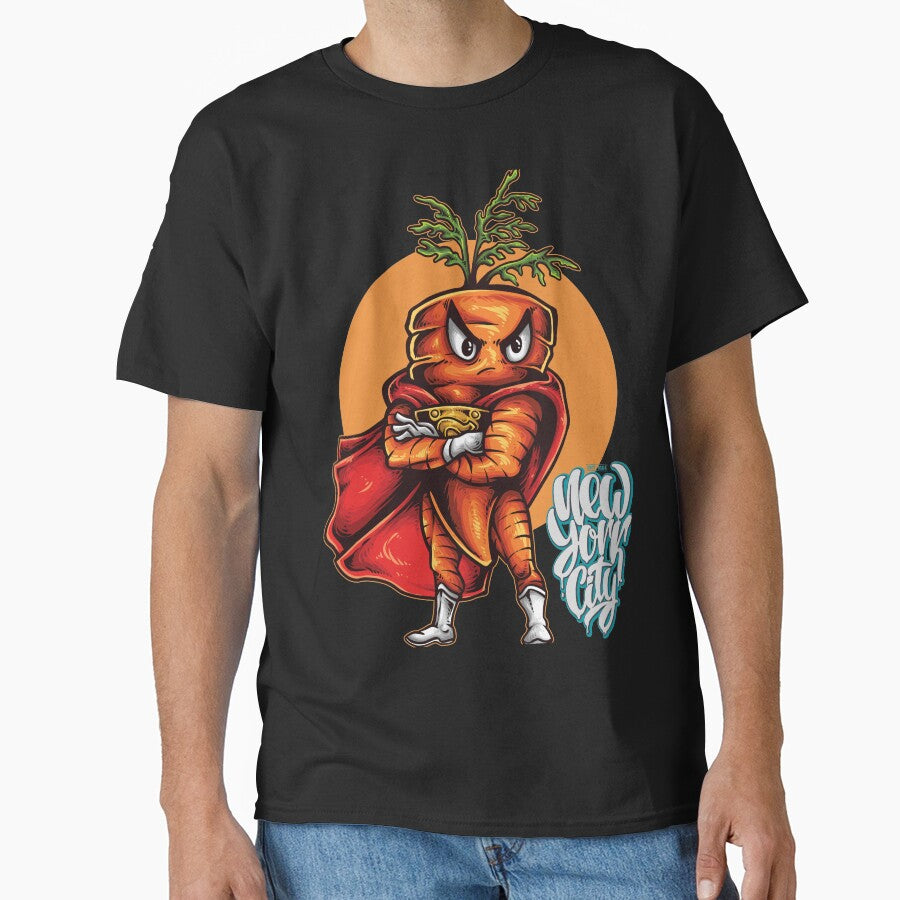 New York City Superhero NYC Angry Carrot Foodietoon by ProjectX23 T-Shirts, Hoodie, Sweatshirt | BlankRebels.com (Image 1)