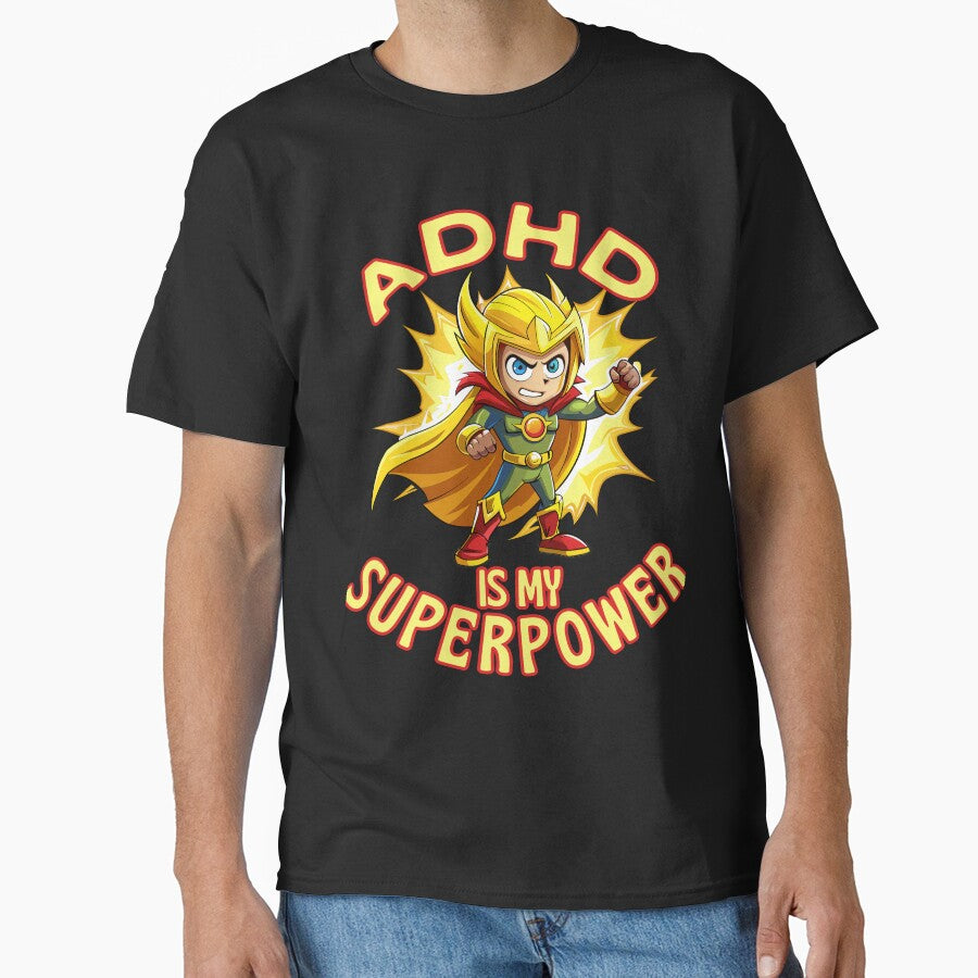 ADHD is My Superpower Hero by JesterKrewArt T-Shirts, Hoodie, Sweatshirt | BlankRebels.com (Image 1)