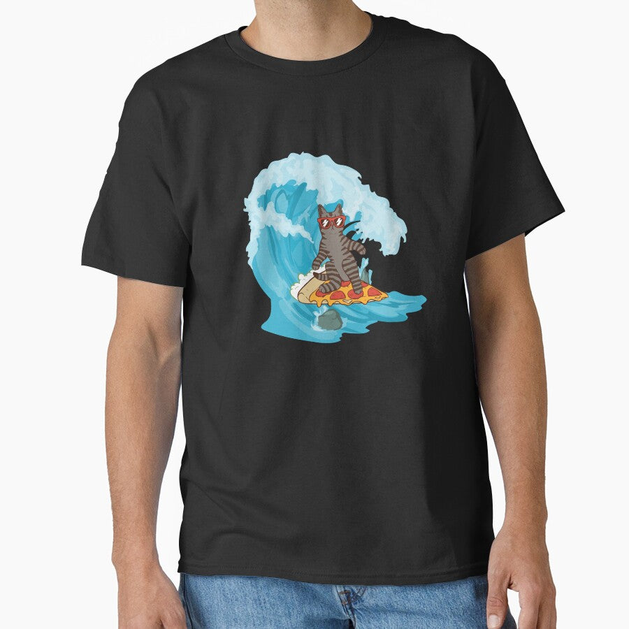 Surfing Pizza Cat Purrs & Snuggles T-Shirts, Hoodie, Sweatshirt