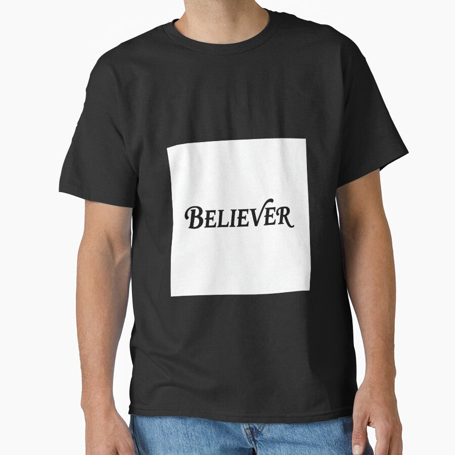 Beliver – Minimal Script Typography Quote by FunkybySky T-Shirts, Hoodie, Sweatshirt | BlankRebels.com (Image 1)